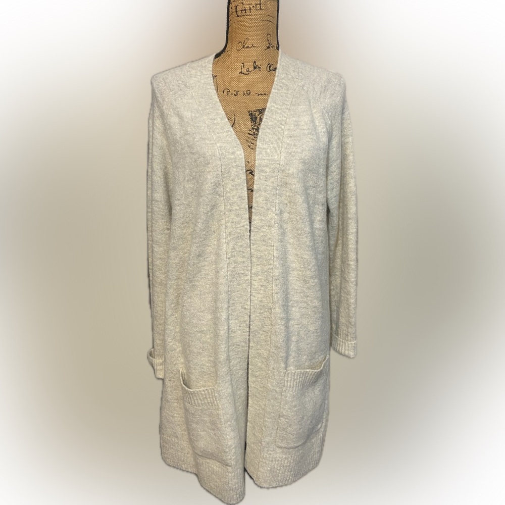 Women's Cream Open Front Sweater